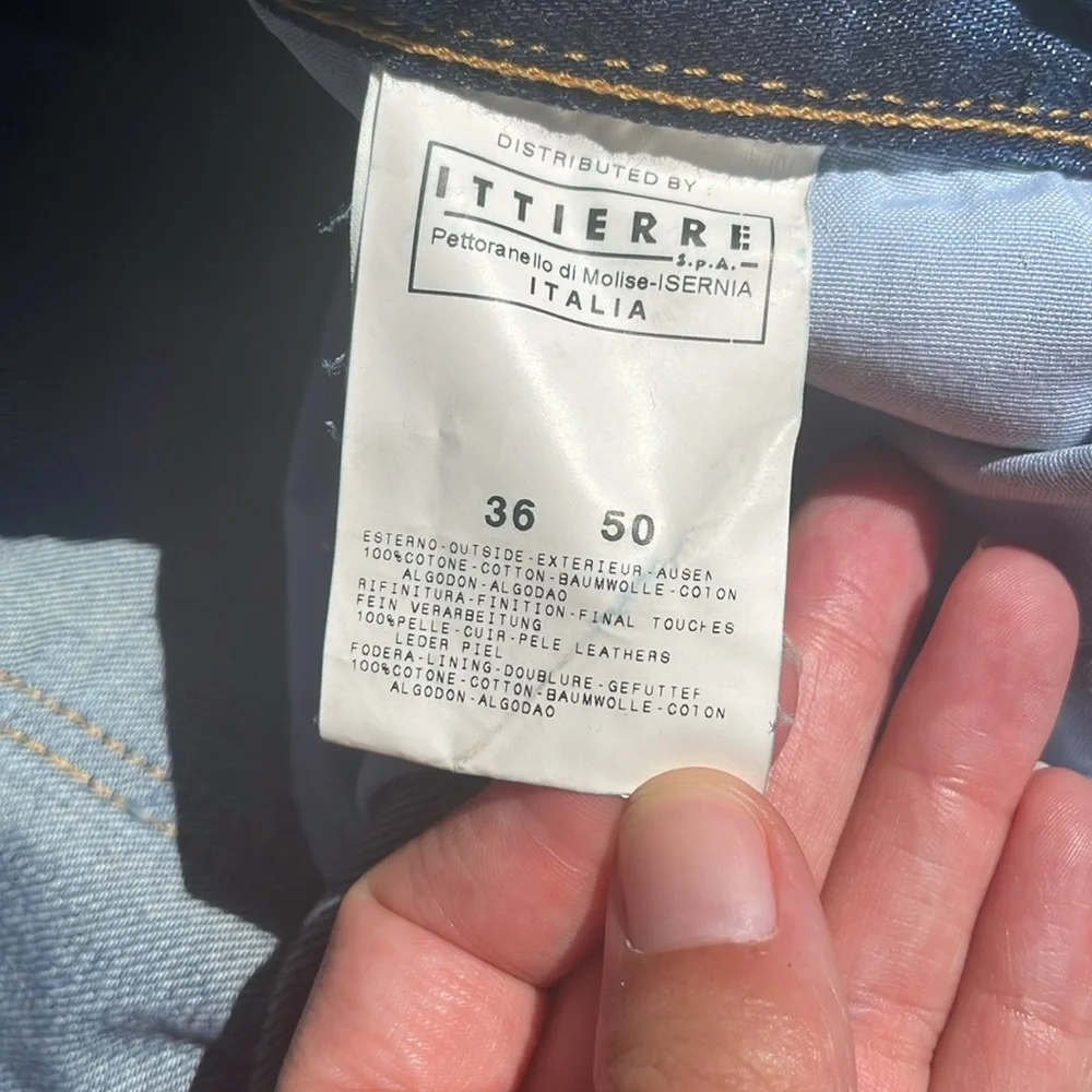 Just Cavalli Dark Brown Leather Trim Jeans